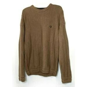 Chaps Ralph Lauren tan knit sz l Polo crew neck sweater long sleeve